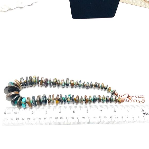 Jay King Mine Finds DTR Copper Turquoise Disc Necklace 18 Inch - Picture 3 of 3